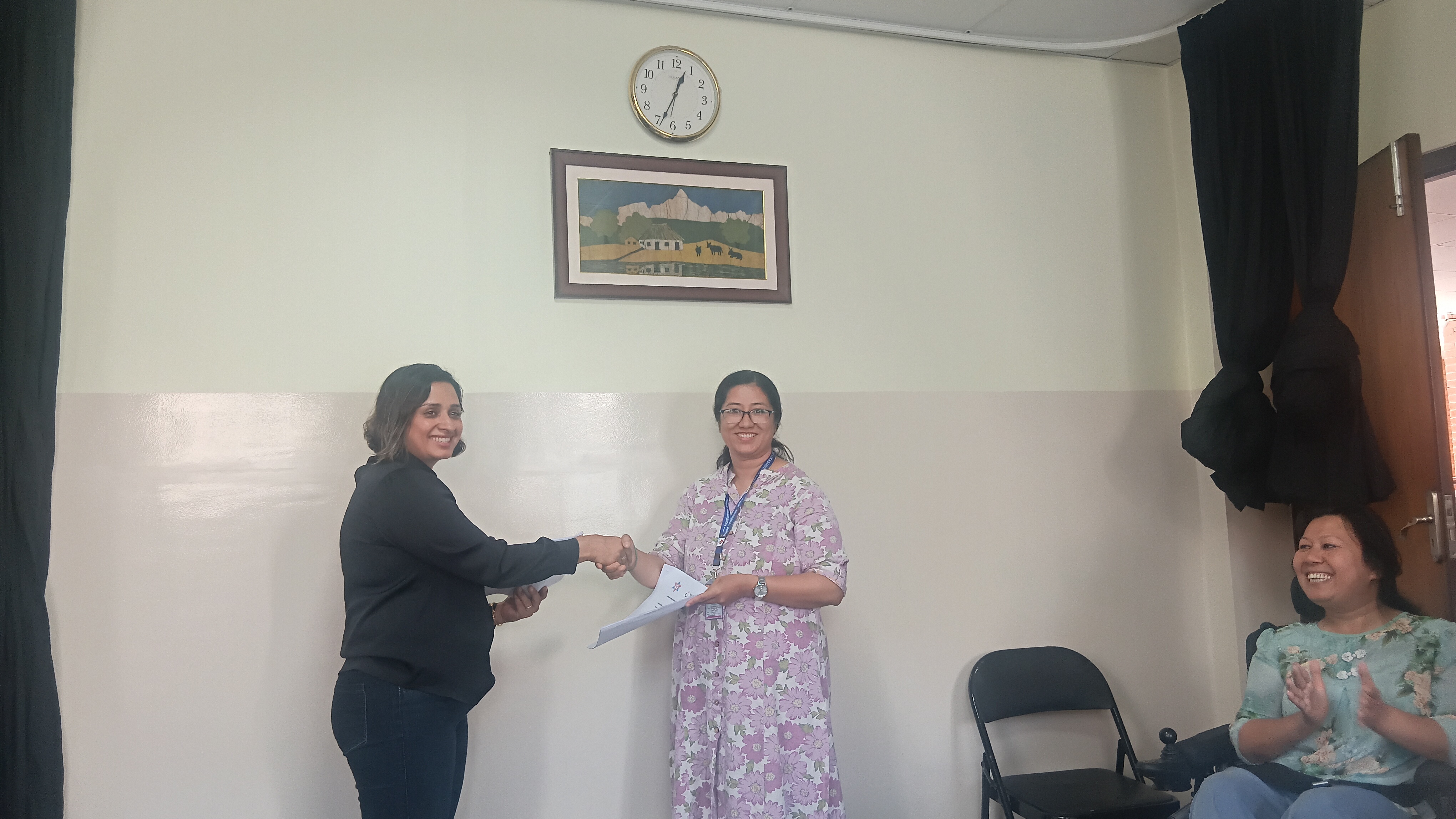 Head of Architecture Department, Ar. Timila Bajracharya and Director of SDSS, Ms. Bijata Adhikari signing MOU.